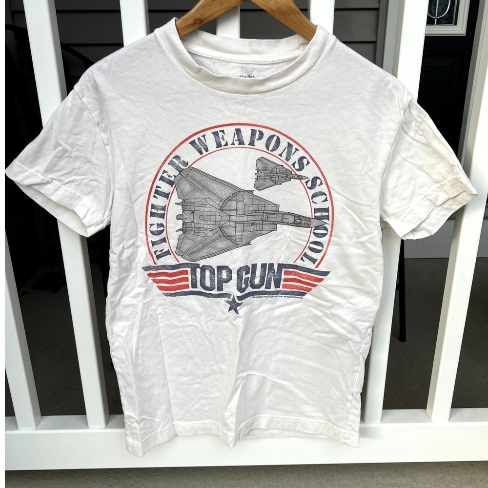 Abercrombie & Fitch Top Gun Movie XS extra small White T-shirt Plane Soft